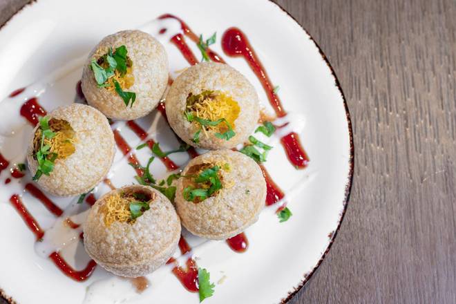 Bindaas Indian Street Food Cafe signature dishes Pani PuriBhel PuriChicken Kathi Roll﻿﻿